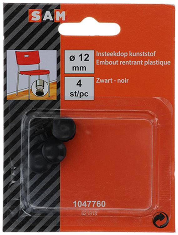 Mack 1047760 - Kunststoffstopfen schwarz ø 12 mm 4 Stück | 6 Stück
