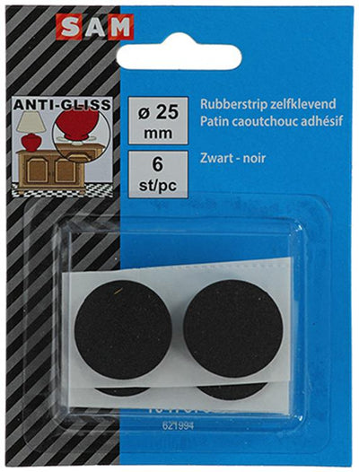 Mack 1047670 - Gummistreifen selbstklebend schwarz ø 25 mm 6 Stück | 12 Stück