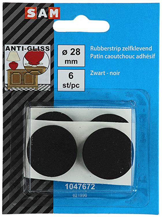Mack 1047672 - Gummistreifen selbstklebend schwarz ø 28 mm 6 Stück | 12 Stück