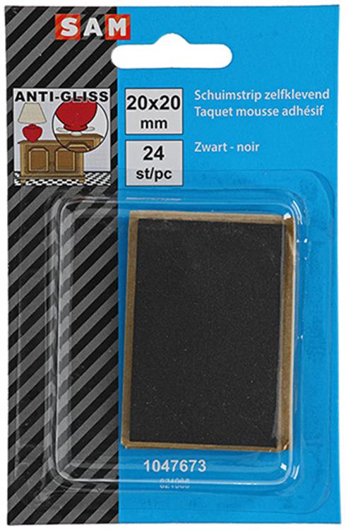 Mack 1047673 - Schaumstoffstreifen selbstklebend schwarz 20 x 20 mm 24 Stück | 6 Stück