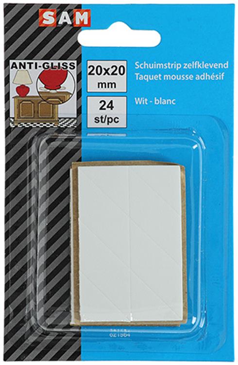Mack 1047676 - Schaumstoffstreifen selbstklebend weiß 20 x 20 mm 24 Stück | 6 Stück