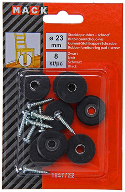 Mack 1047722 - Sitzkappengummi + Schraube schwarz ø 23 mm 8 Stück | 6 Stück