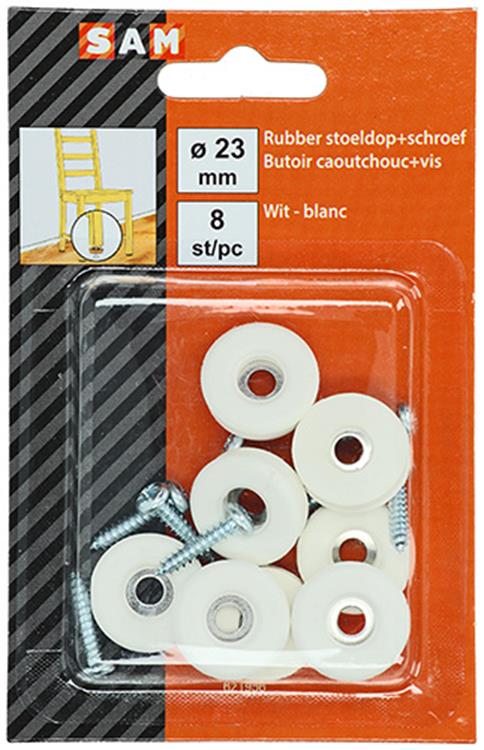 Mack 1047723 - Sitzkappengummi + Schraube weiß ø 23 mm 8 Stück | 6 Stück