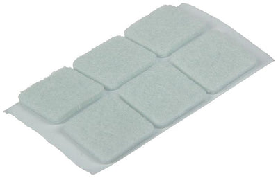 Mack 1047727 - Filzpastille selbstklebend weiß 19 x 19 mm 18 Stück | 12 Stück