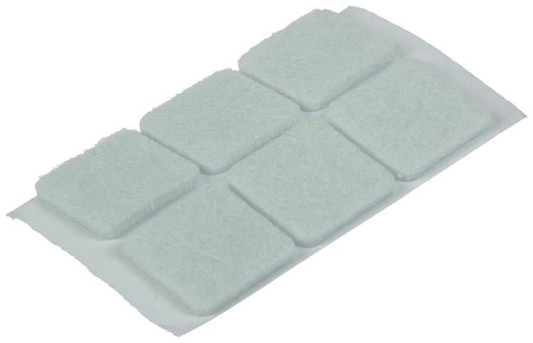 Mack 1047727 - Filzpastille selbstklebend weiß 19 x 19 mm 18 Stück | 12 Stück
