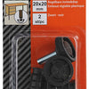 Mack 1047772 - verstellbare Steckkappe schwarz 20 x 20 mm 2 Stück | 6 Stück
