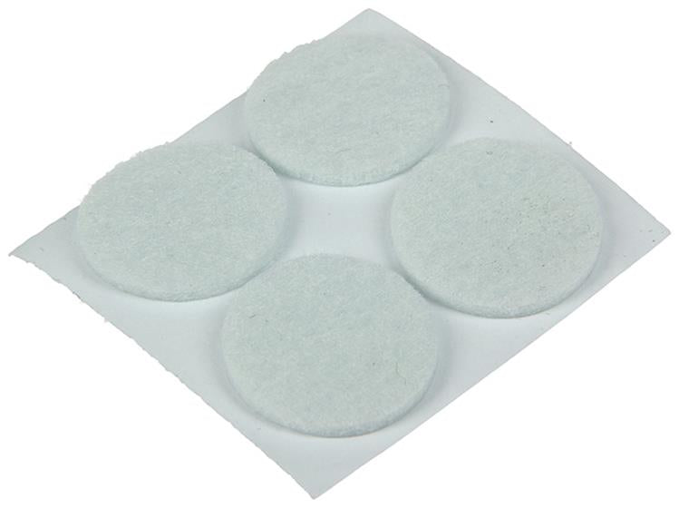 Mack 1047685 - Filzpastille selbstklebend weiß ø 25 mm 12 Stück | 12 Stück