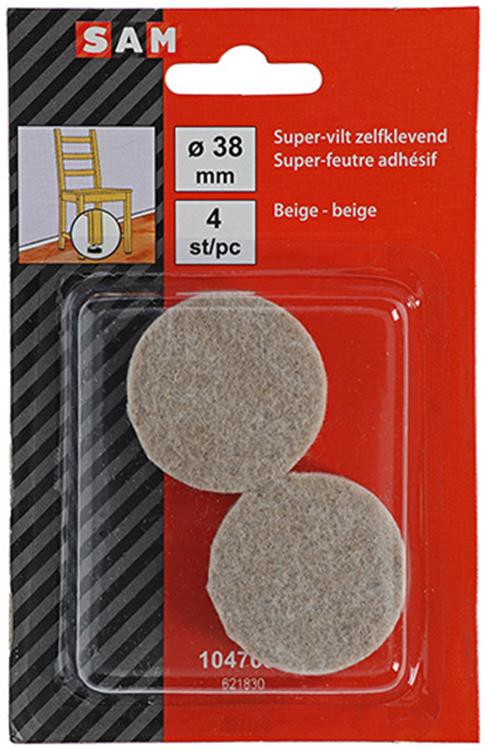 Mack 1047687 - Superfilz selbstklebend beige ø 38 mm 4 Stück | 12 Stück