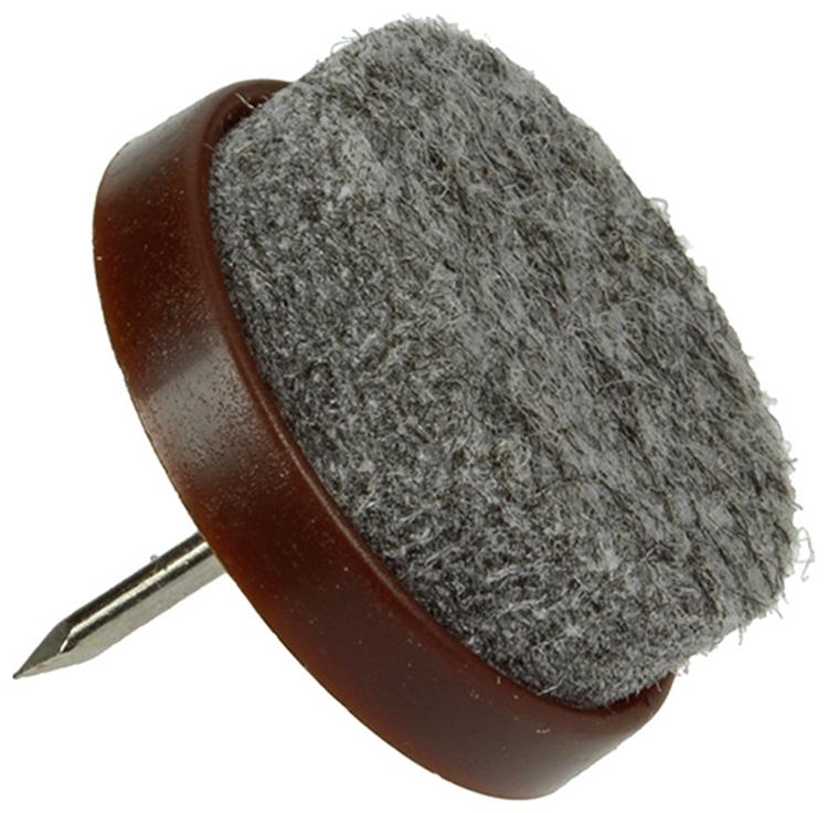 Mack 1047732 - Stuhlgleiter mit Nagelfilz braun ø 25 mm 4 Stück | 6 Stück
