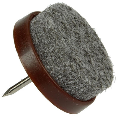 Mack 1047732 - Stuhlgleiter mit Nagelfilz braun ø 25 mm 4 Stück | 6 Stück