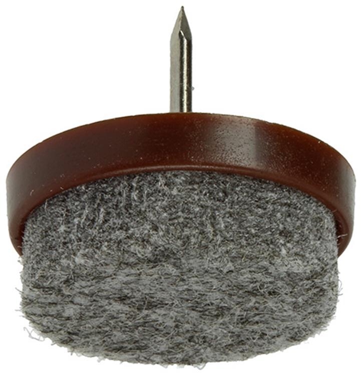 Mack 1047732 - Stuhlgleiter mit Nagelfilz braun ø 25 mm 4 Stück | 6 Stück