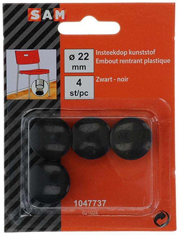 Mack 1047737 - Kunststoffstopfen schwarz ø 22 mm 4 Stück | 6 Stück