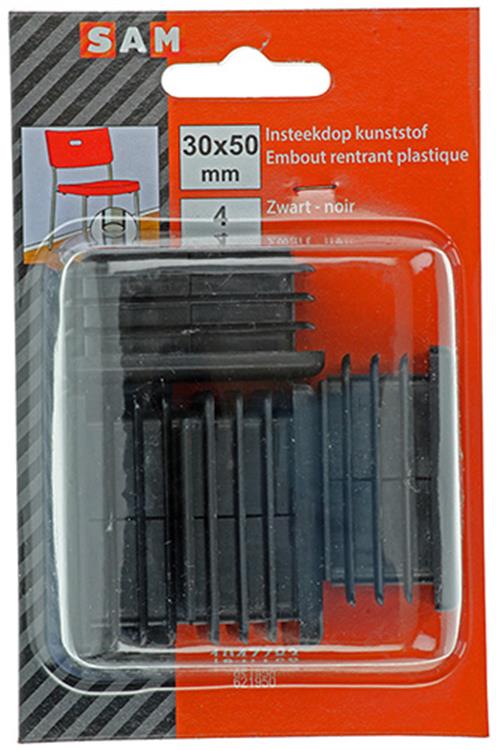 Mack 1047783 - Kunststoffstopfen schwarz 30 x 50 mm 4 Stück | 6 Stück
