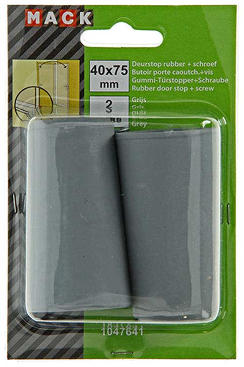 Mack 1047641 - Türstoppergummi + Schraube grau 40 x 75 mm 2 Stück | 6 Stück
