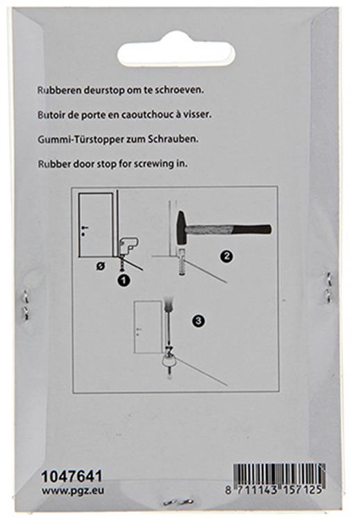 Mack 1047641 - Türstoppergummi + Schraube grau 40 x 75 mm 2 Stück | 6 Stück