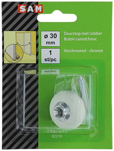 Mack 1047646 - Türstopper mit Gummi verchromt ø 30 mm 1 St. Stk. | 6 Stück