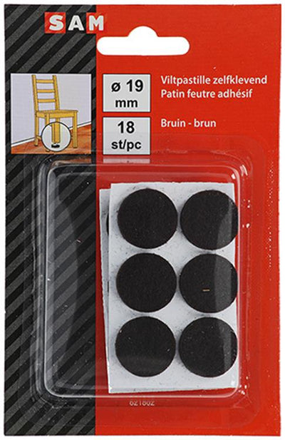 Mack 1047691 - Filzpastille selbstklebend braun ø 19 mm 18 Stück | 12 Stück