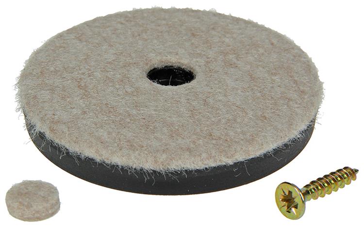 Mack 1048775 - verstärkter Filz + Schraube braun ø 60 mm 4 Stück | 6 Stück