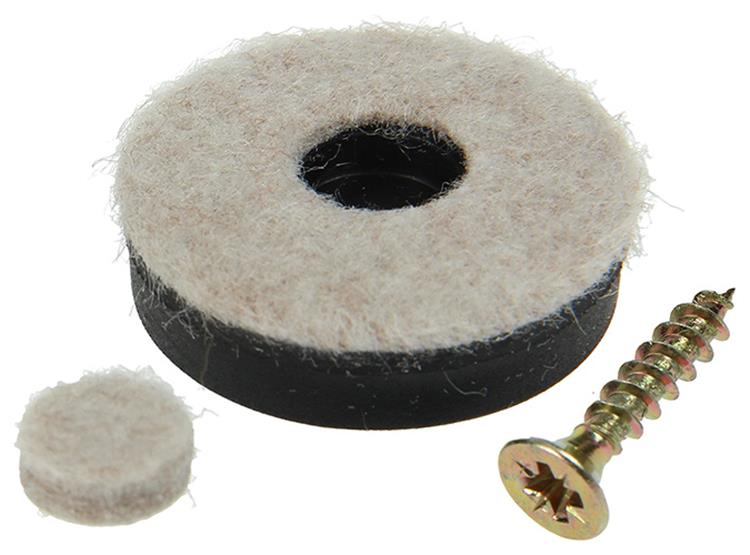 Mack 1048782 - verstärkter Filz + Schraube braun ø 30 mm 4 Stück | 6 Stück