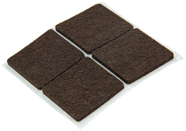 Mack 1048766 - Superfilz selbstklebend braun 34 x 34 mm 8 Stück | 12 Stück