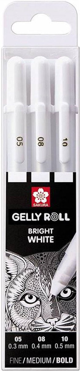 Sakura • Gelly Roll Gelstift 05, 08 10 weiß 3 Stück