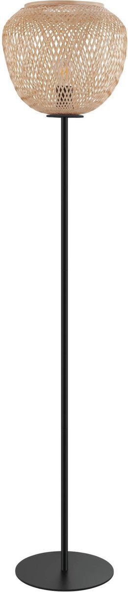 Eglo Dembleby Stehleuchte – Stehleuchte – E27 – 150 cm – Naturholz – Schwarz