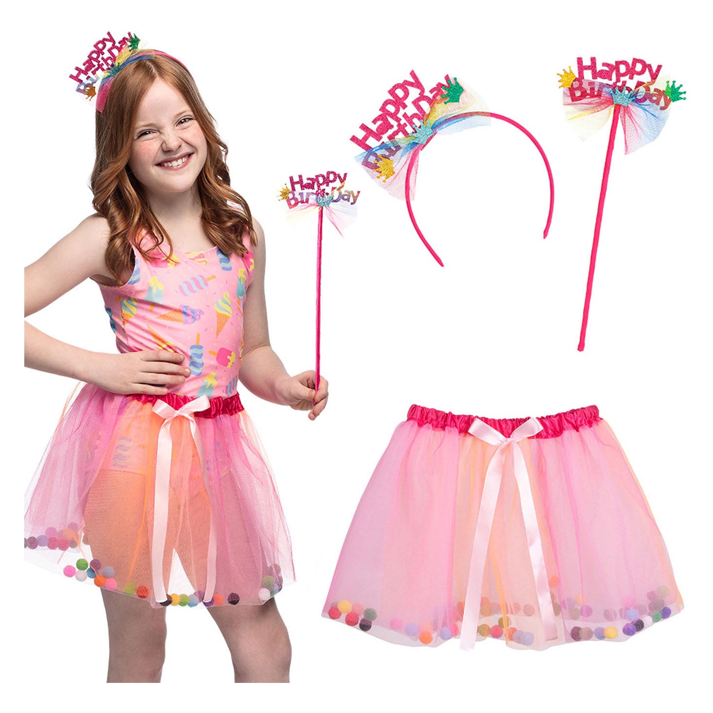 Boland Dress Set Fee Pink alles Gute zum Geburtstag