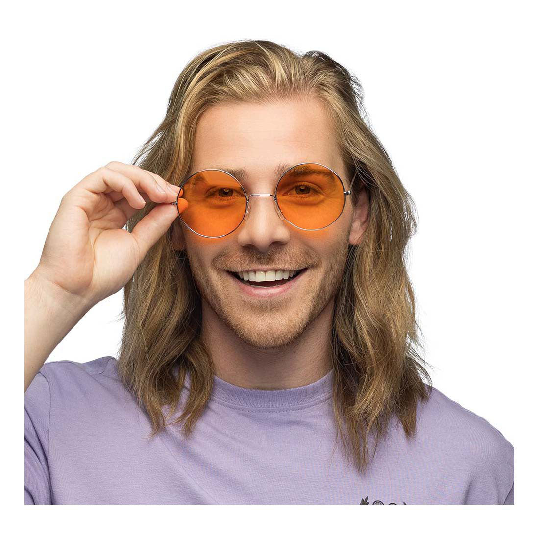 Boland Party Brille Hippie XL Oranje