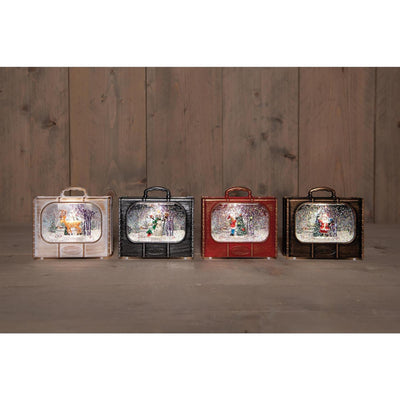 Anna's Collection Koffer LED mit Bild in Glitzerwasser 12x5cm, batteriebetrieben, 4-fach sortiert