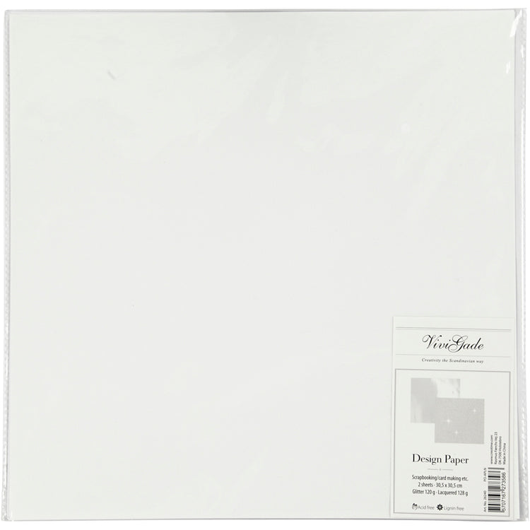 Vivi Gade Designpapier, Blatt 30,5 x 30,5 cm, 120+128 g, weiß, 2 Blatt 1 Box