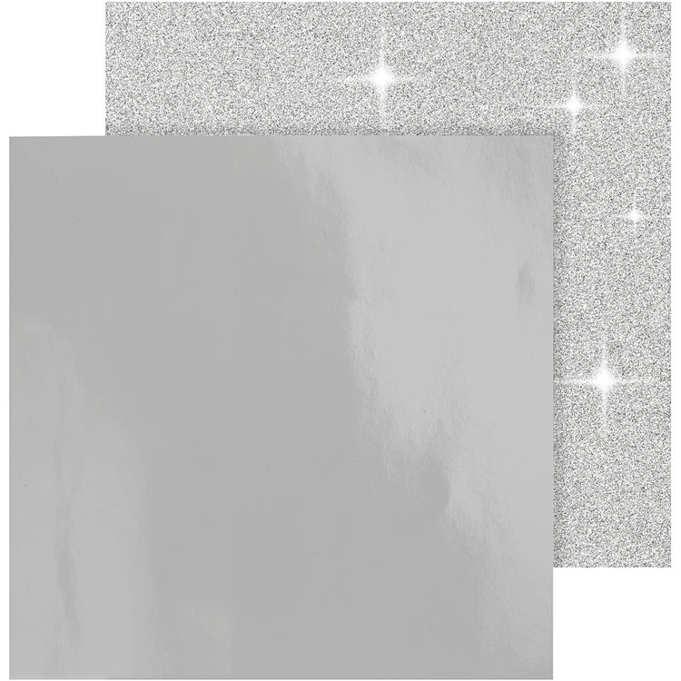 Vivi Gade Designpapier, Blatt 30,5 x 30,5 cm, 120+128 g, Silber, 2 Blatt 1 Box