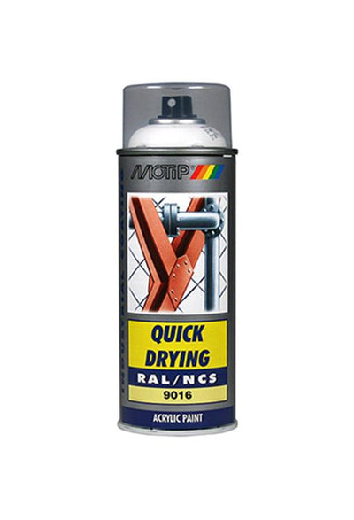Motip 1051641 - ind. RAL 9016 Verkehrsweiß Spraydose 400 ml | 1 Stk