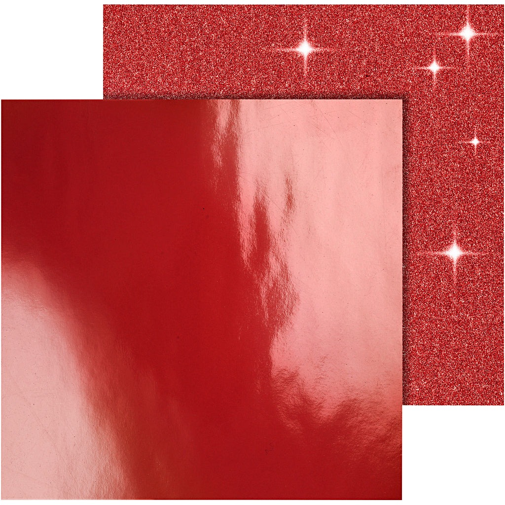 Vivi Gade Designpapier, Blatt 30,5 x 30,5 cm, 120+128 g, rot, 2 Blatt 1 Box