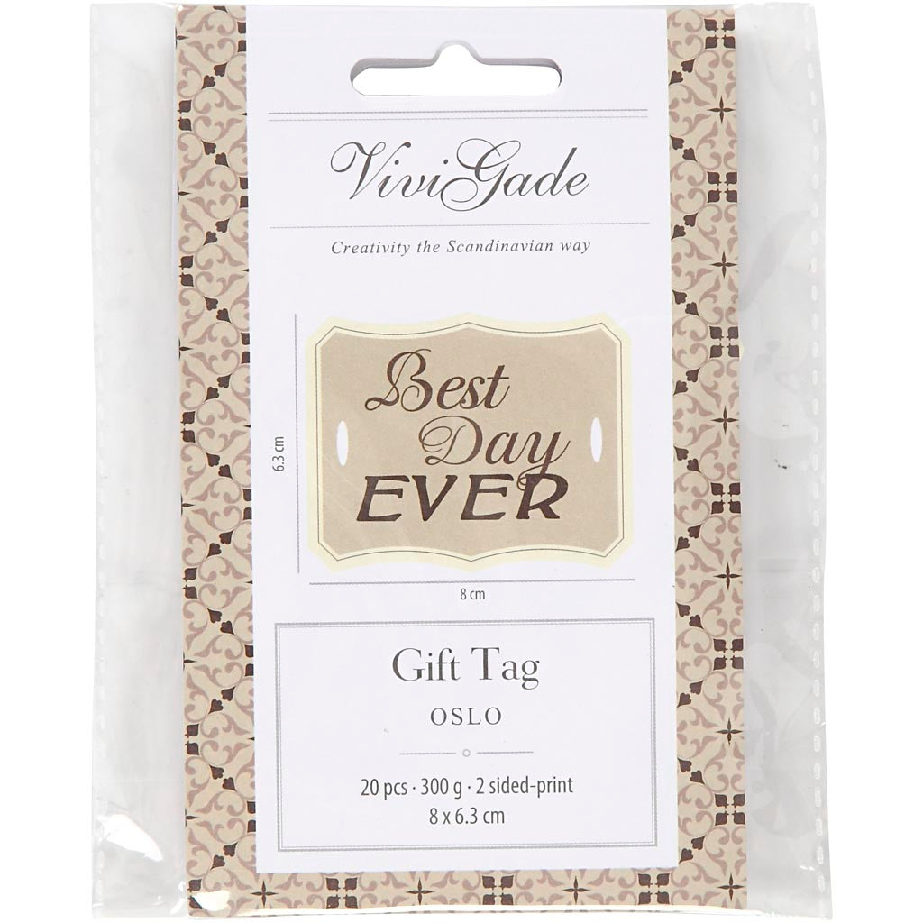 Vivi-Gade-Etiketten, Größe 8 x 6,3 cm, 300 g, 20 Stück, 1 Box