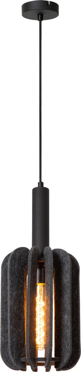Lucide Rafal – Hängelampe – ø 20 cm – 1xE27 – Grau – Japandi