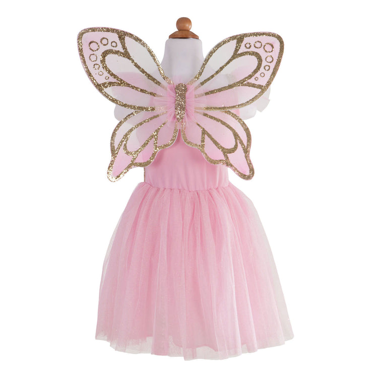 Tolles Pretender-Kostüm, Schmetterling, goldfarben mit Flügeln, 5–7 Jahre