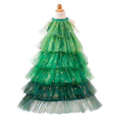 Tolles Weihnachtsbaumkleid mit Stirnband – 3–4 Jahre