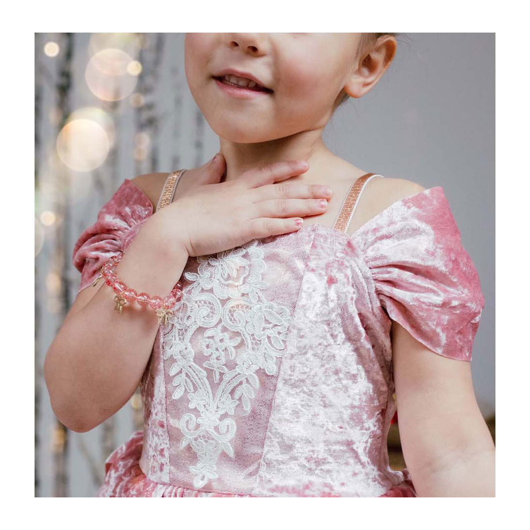 Tolles Prätendenten-Armband mit edlen Schleifen und Perlen in Rosa