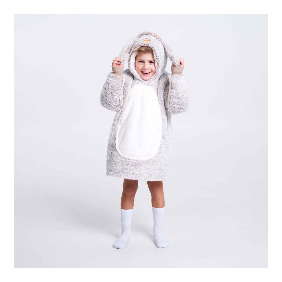 Noxxiez Kuscheltier Hoodie kleiner Pullover Hase, 3-6 Jahre
