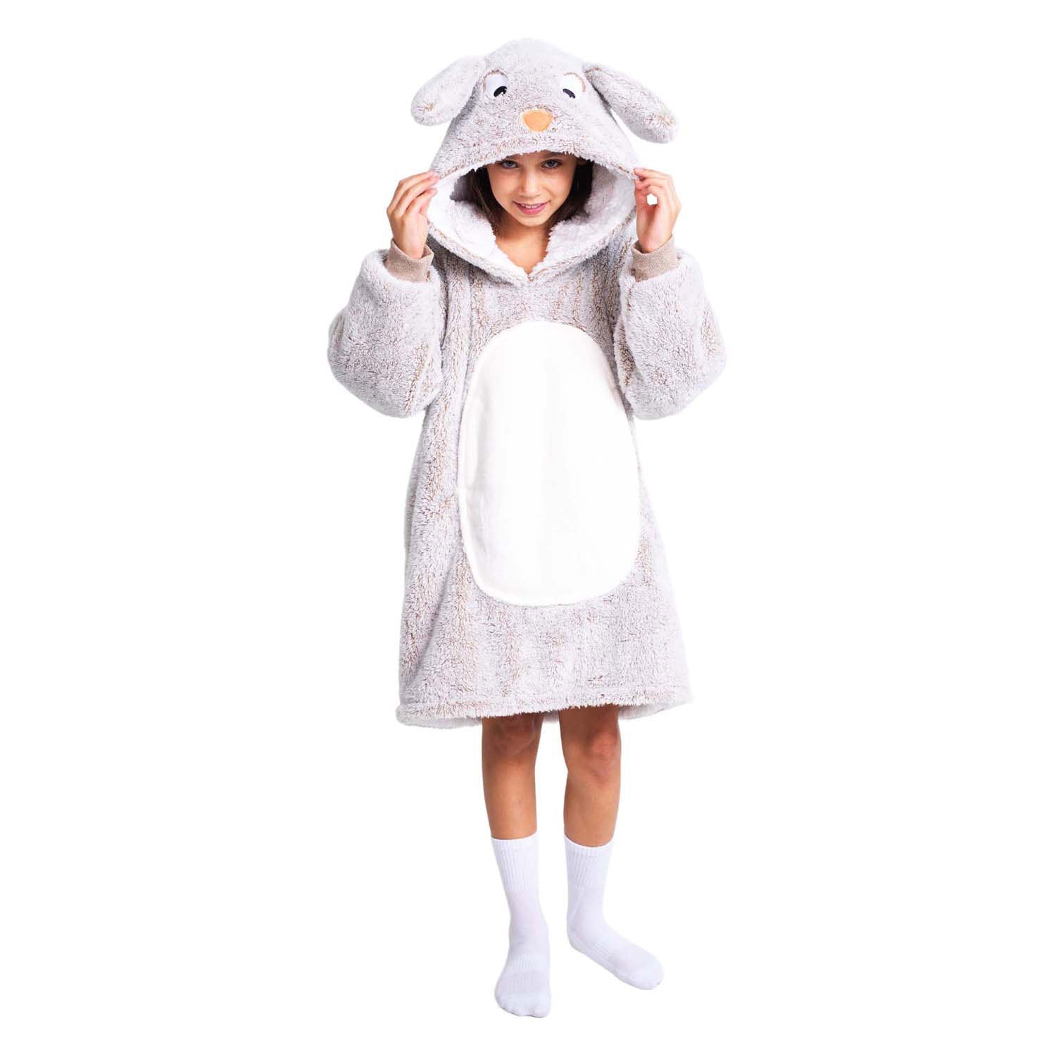 Noxxiez Kuscheltier Hoodie Medium Pullover Hase, Kinder bis 160cm