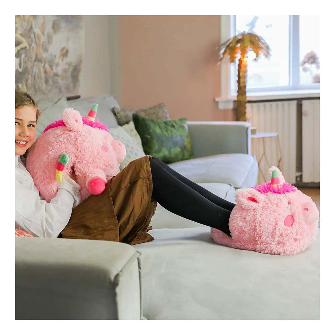Noxxiez gemütlicher Fußwärmer Einhorn