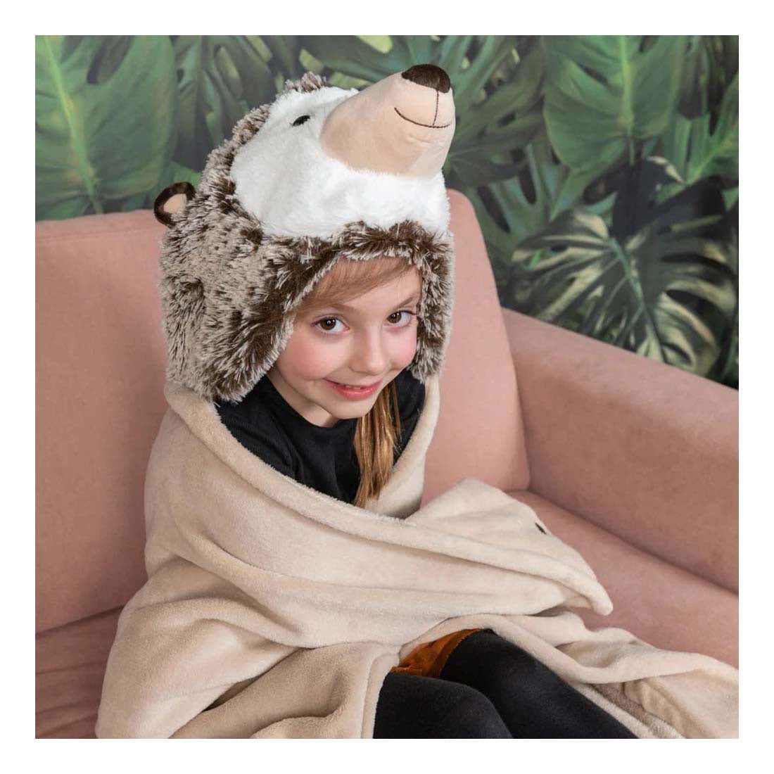 Noxxiez Kuscheldecke mit Kapuzen-Igel, 130x100cm