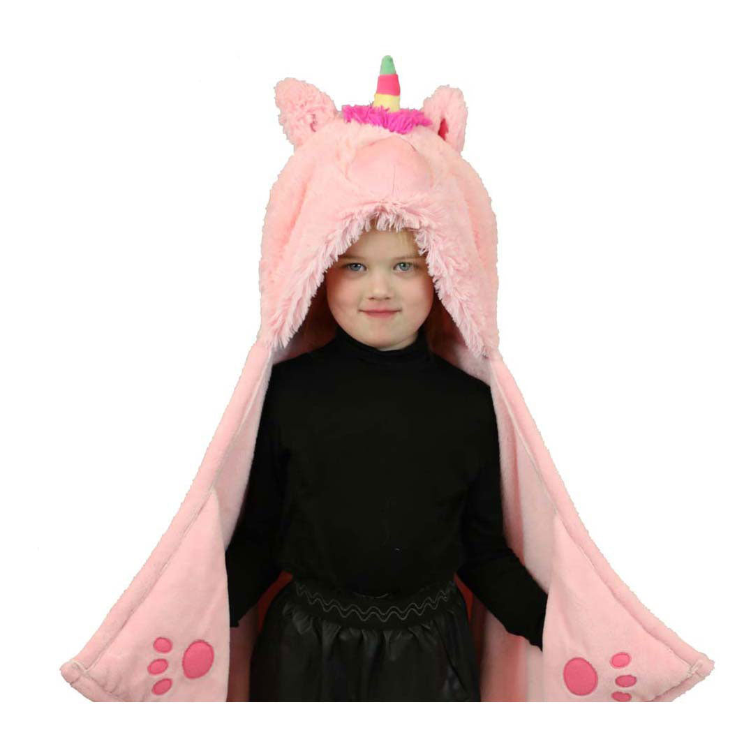 Noxxiez Kuscheldecke mit Kapuze Einhorn, 130x100cm
