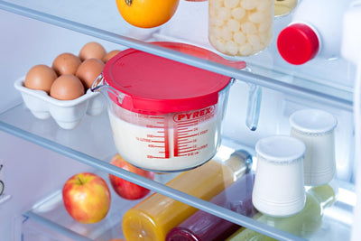 Pyrex-Glasmessbecher mit Deckel 1l