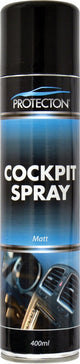 Protecton Cockpitspray matt – reinigt und pflegt Kunststoffteile – für Kunststoff und Leder – stellt die Farbe wieder her – glänzt nicht – 400 ml