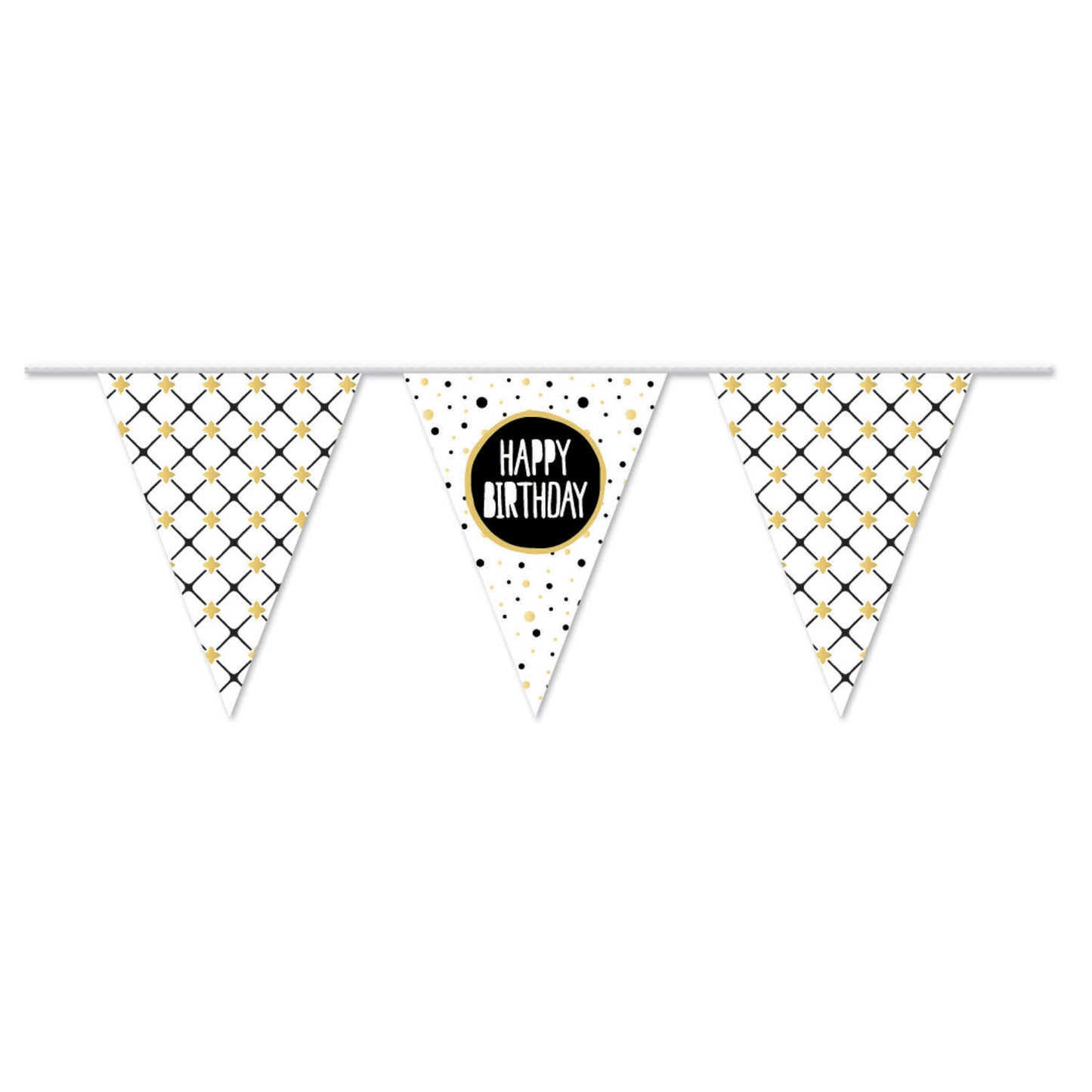 Flag -Linie alles Gute zum Geburtstag Gold, 10mtr.