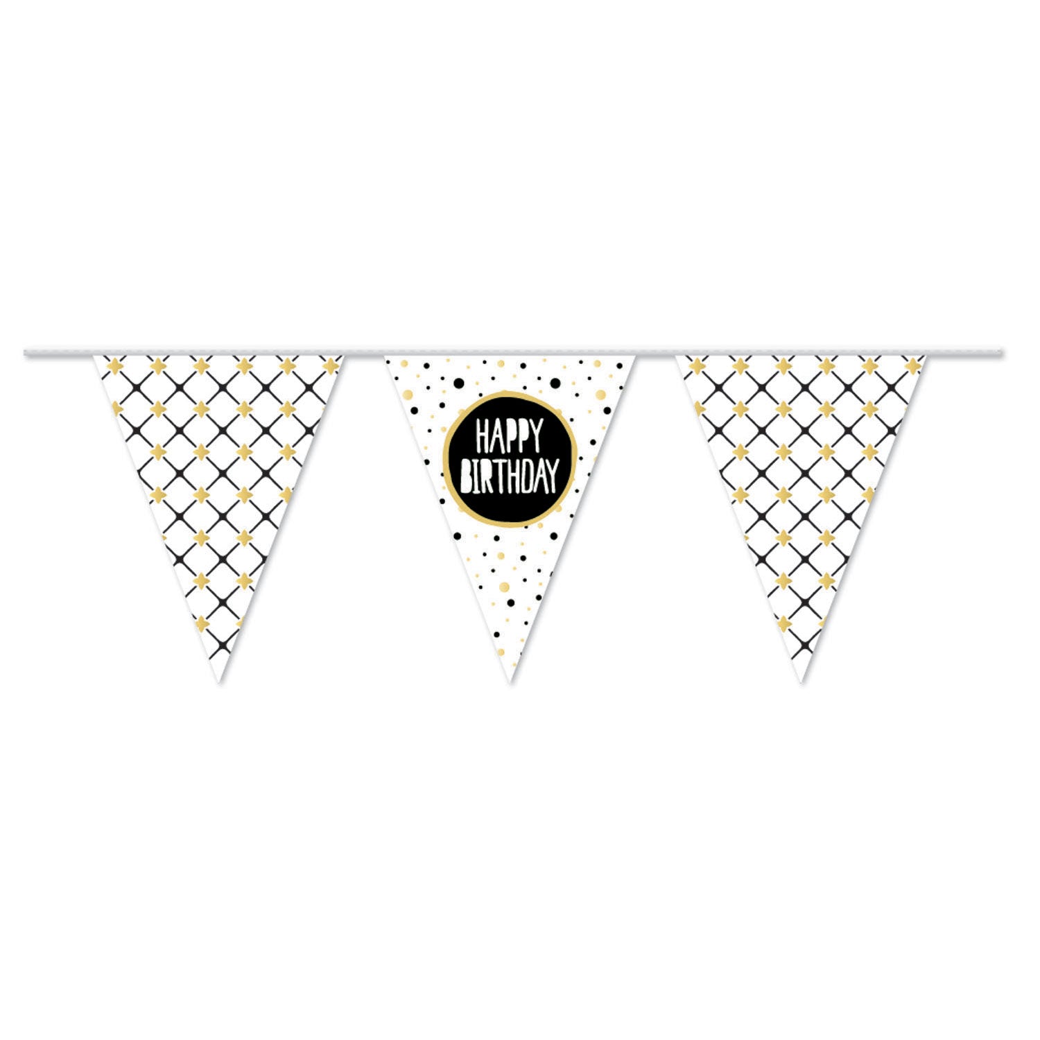Flag -Linie alles Gute zum Geburtstag Gold, 10mtr.