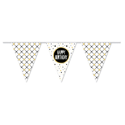 Flag -Linie alles Gute zum Geburtstag Gold, 10mtr.