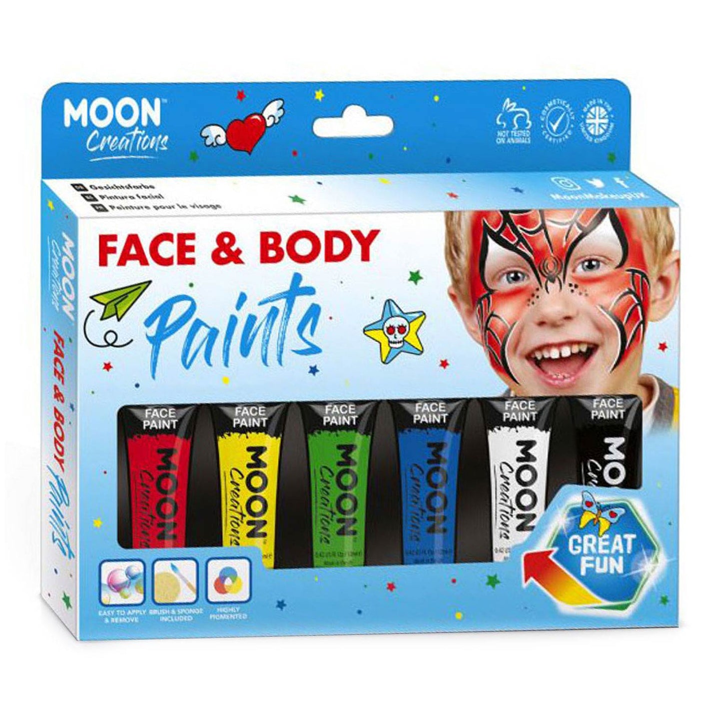 Haza Witbaard Face Body Paint Set Grundfarben