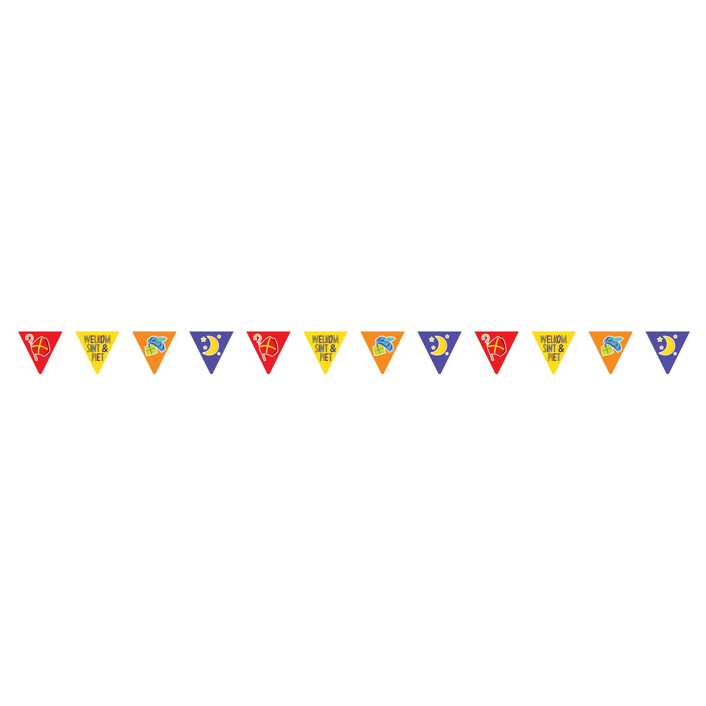 HAZA WITBAARD PAPER FLAG LINE SINTERKLAAS, 6MTR.